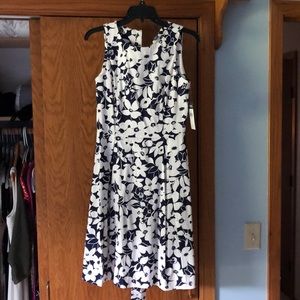 Blue and white floral dress